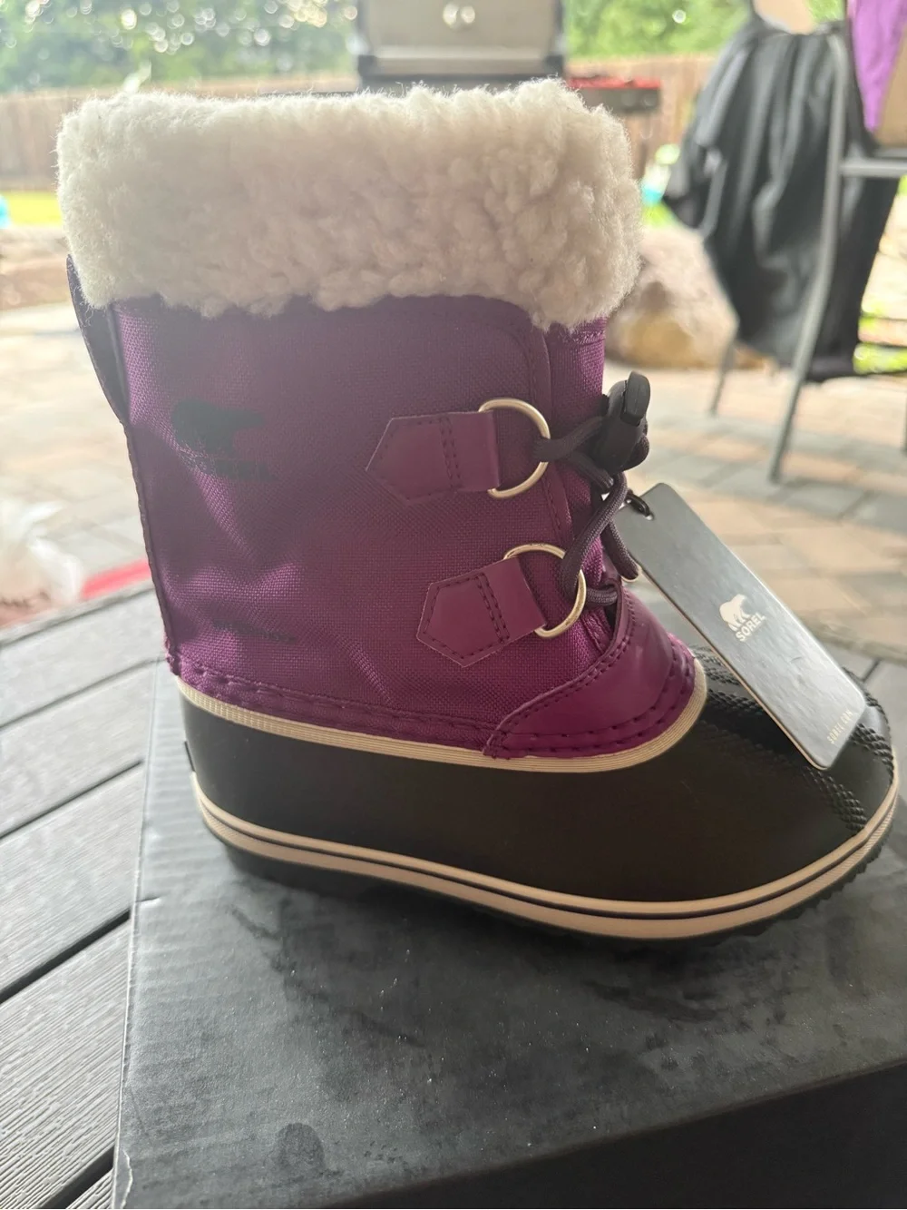 Sorel Kids Purple Winter Snow Boot with Faux Fur